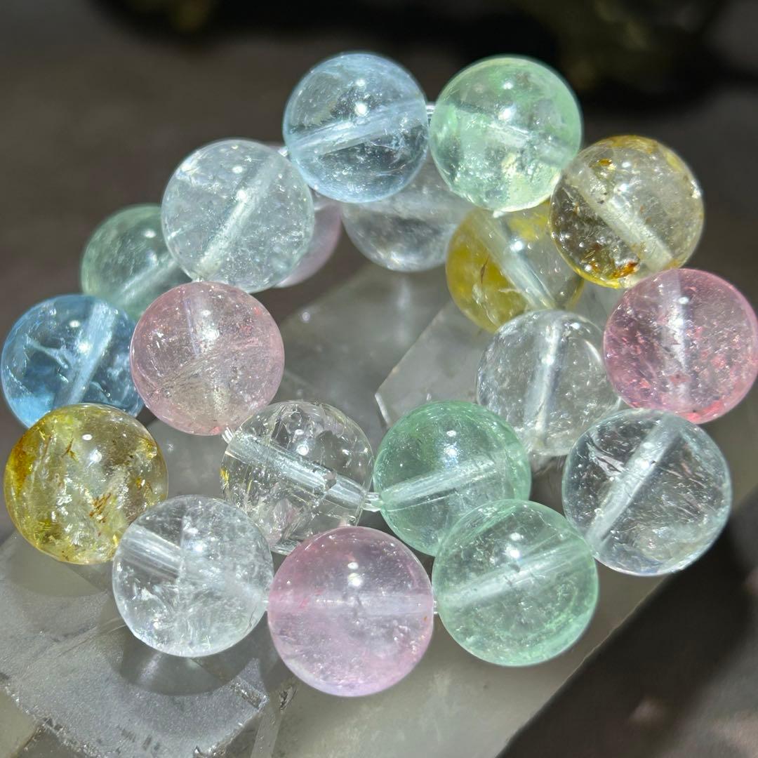 ☆別格高級品！ミックス　トパーズ　ブレス　福財龍王宝珠③