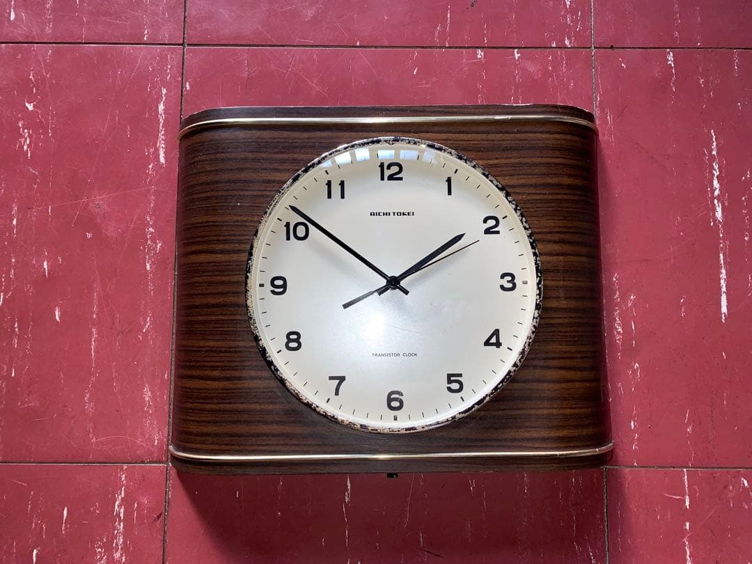 昭和レトロ　動作品　アイチ時計　掛時計　ミッドセンチュリー　スペースエイジ