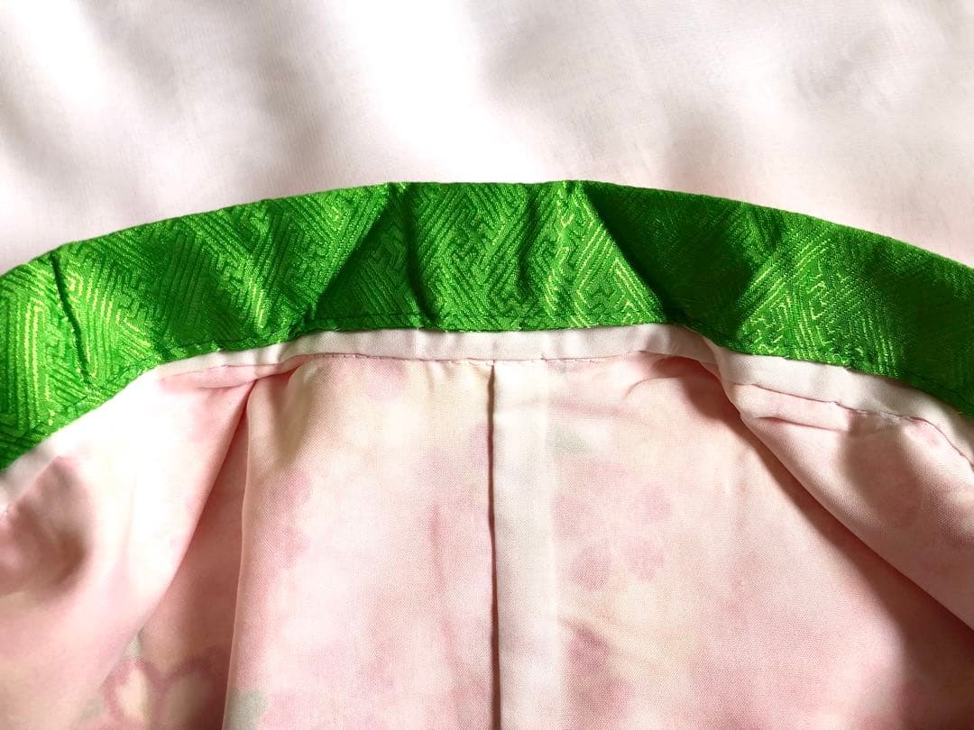 七五三 3歳女児セット　つまみ細工　髪飾り　桜柄　ピンク　みかん色　753 着物