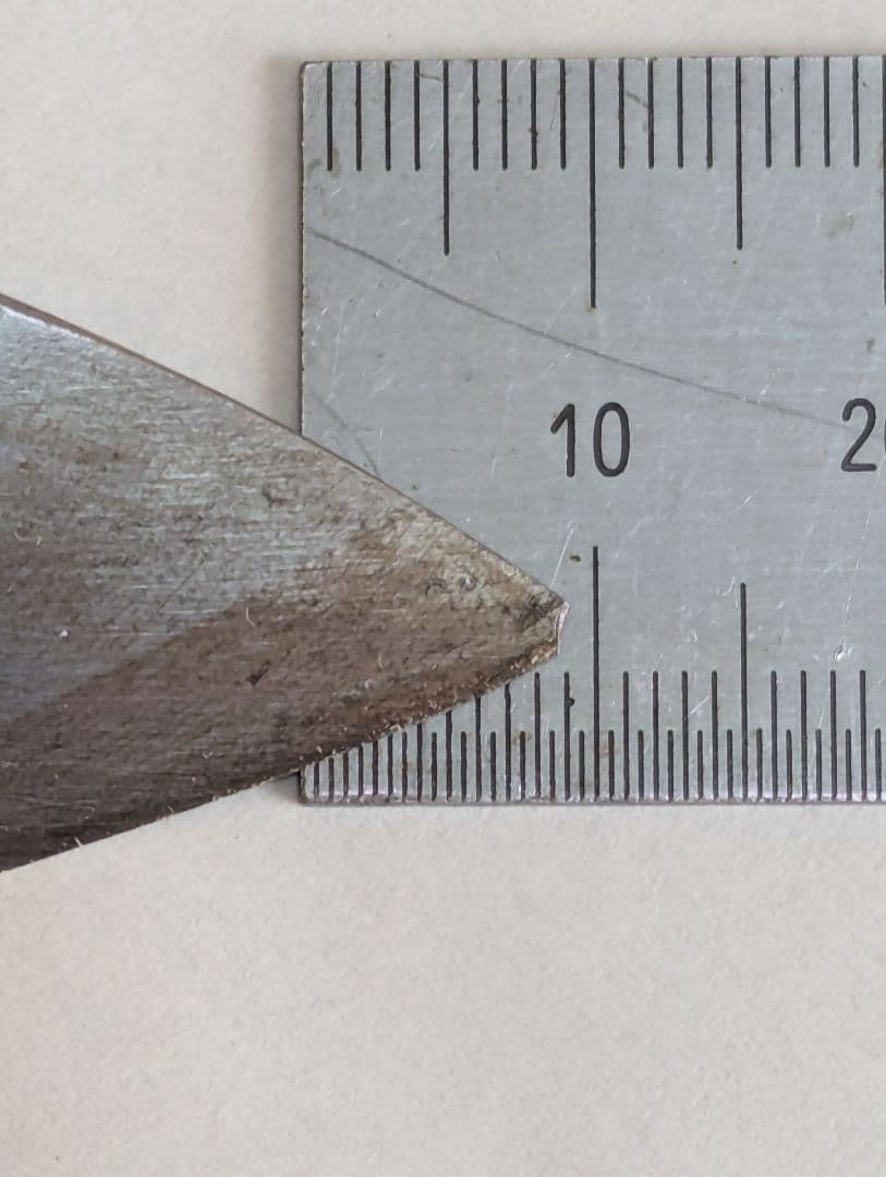 有次　特製　別打　出刃包丁6寸　霞　青鋼　角巻　朴柄