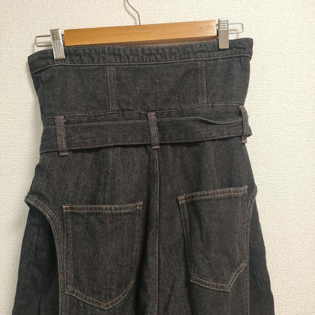 mideal マイディール カットアウトデザインワイドデニム ブラック M