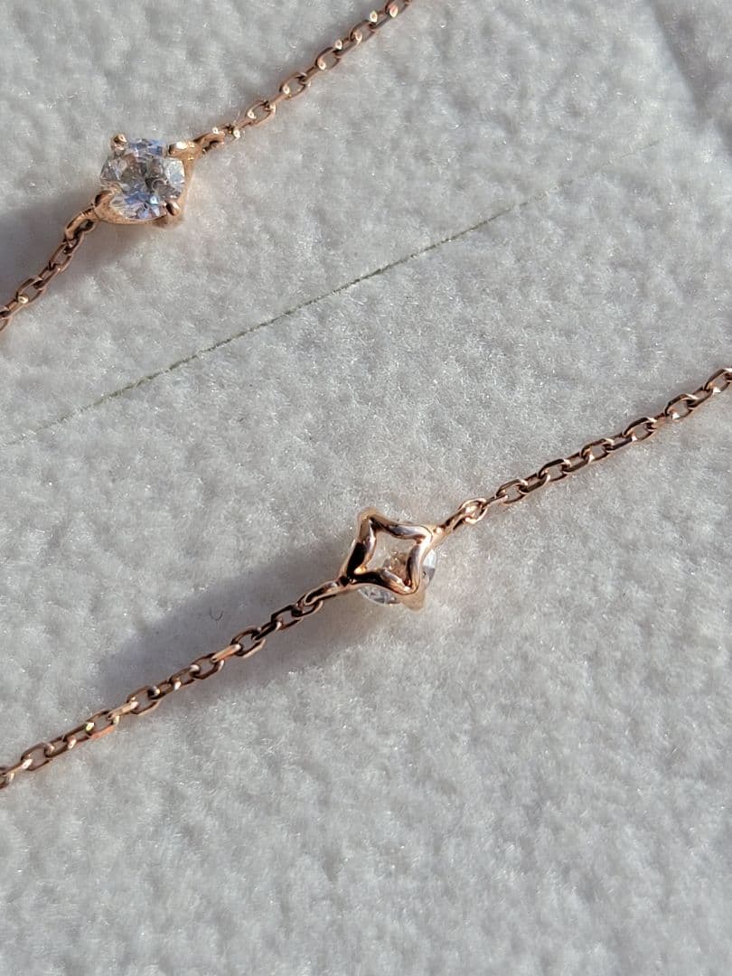 美品★Canal 4℃ K10 PG ジルコニア3石 ブレスレット ゴールド