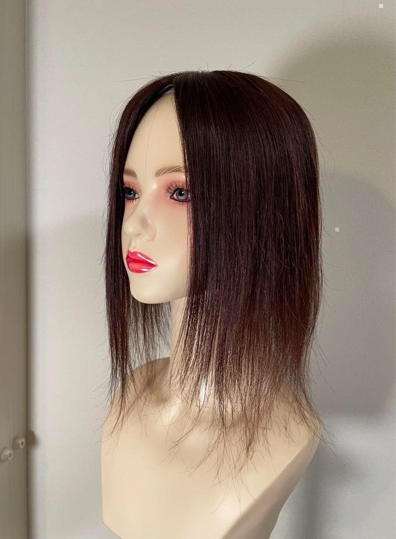 ❤　人毛100％　ヘアピース　広範囲隠し　12×13 人工肌　部分ウイッグ　❤
