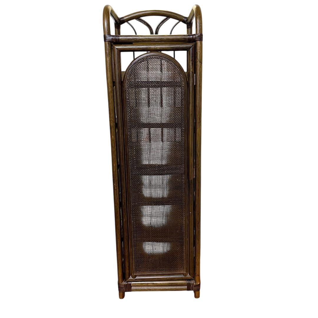 ラタン　家具 籐 シューズラック 靴箱　玄関　収納　6段 ブラウン インテリア