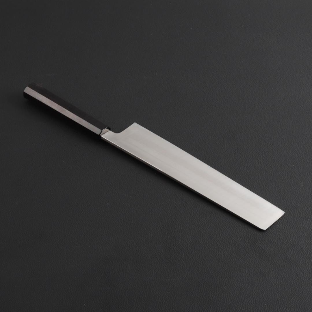 8992 角型薄刃包丁 8寸 刃は究極の切れ味 刺身包丁 黒檀黒水牛角八角柄