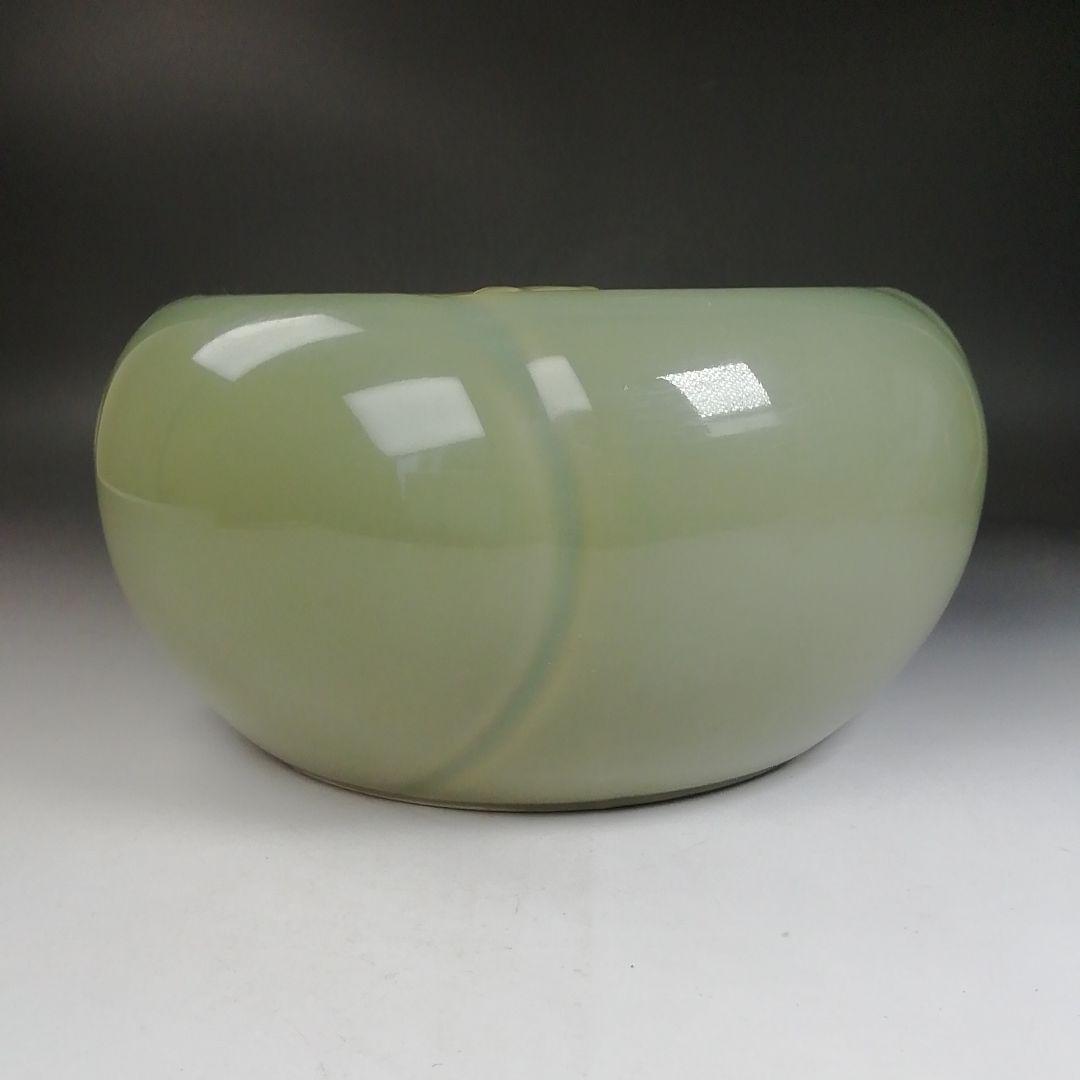 Ｗ７５　水指　『青磁　捻梅　水指』『梅峰 造』　共箱　茶道具