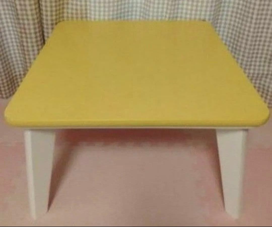 黄色が可愛い カラー　こたつテーブル　マグネットヒーター付き　フラットヒーター