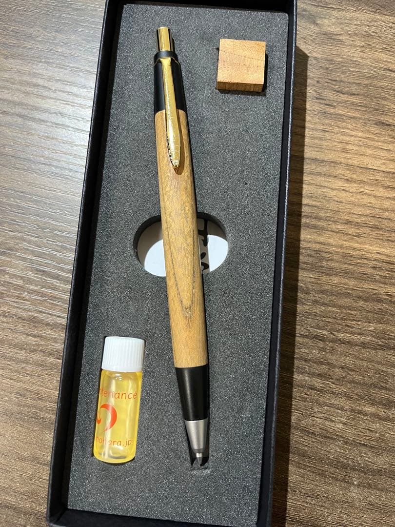 野原工芸　旧型　欅　シャープペンシル　固定式金具付き