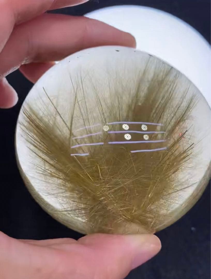 ⭐︎【天然】ゴールド ルチル クオーツ 置物 254g