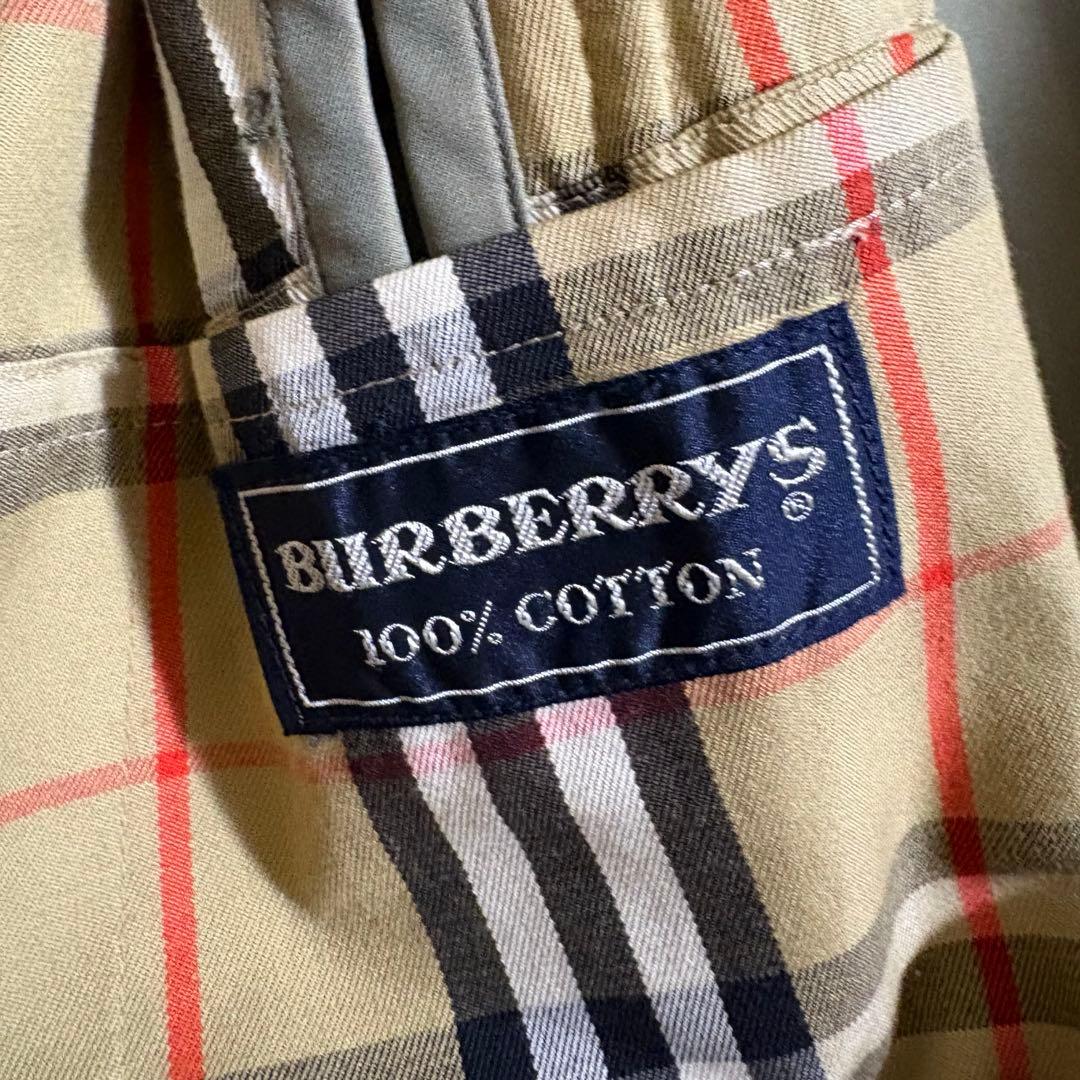 【希少】バーバリー　ステンカラーコート ノバチェック英国製 玉虫色　コットン
