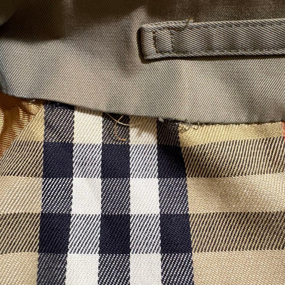 【希少】バーバリー　ステンカラーコート ノバチェック英国製 玉虫色　コットン