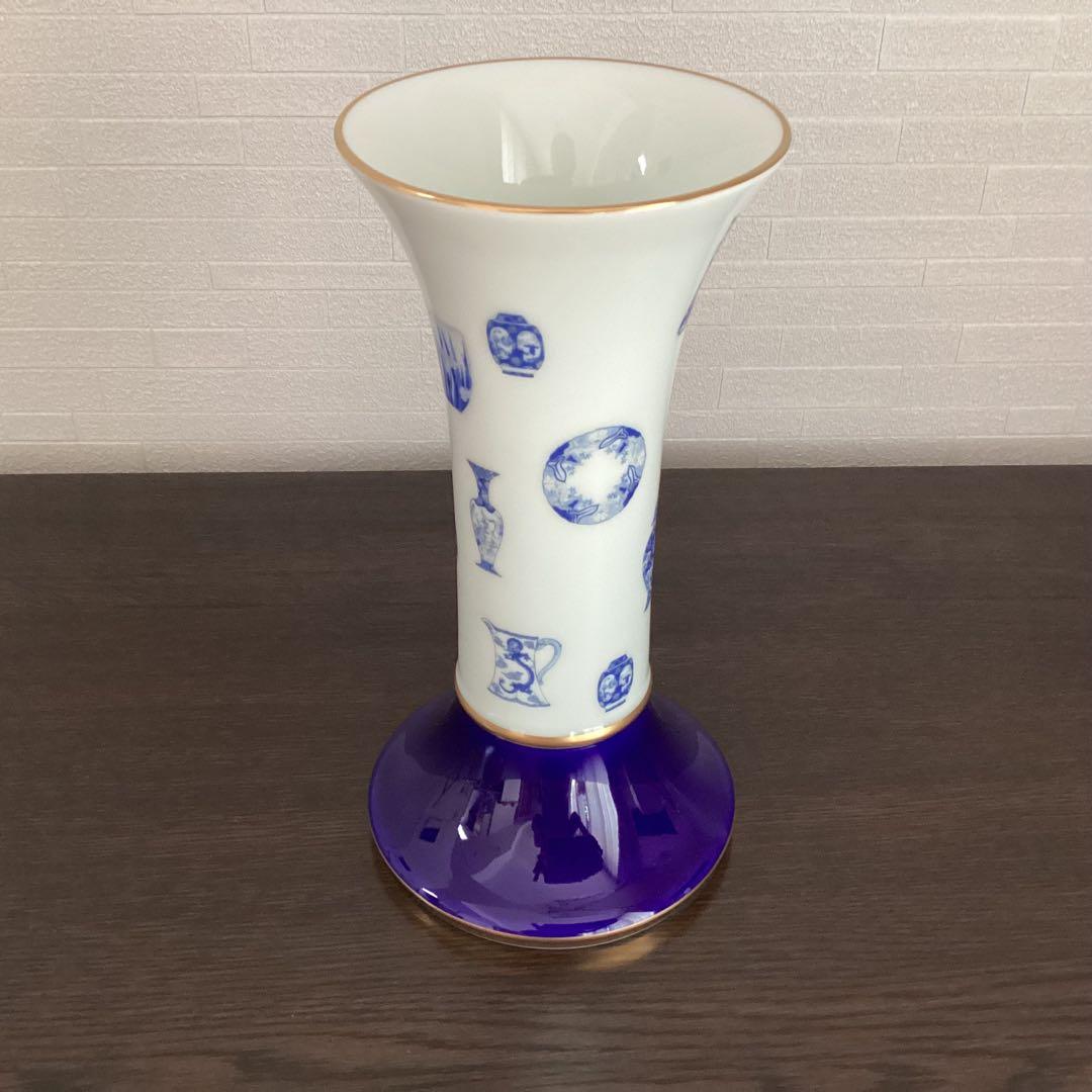 深川製磁　ブルーチャイナ　花瓶
