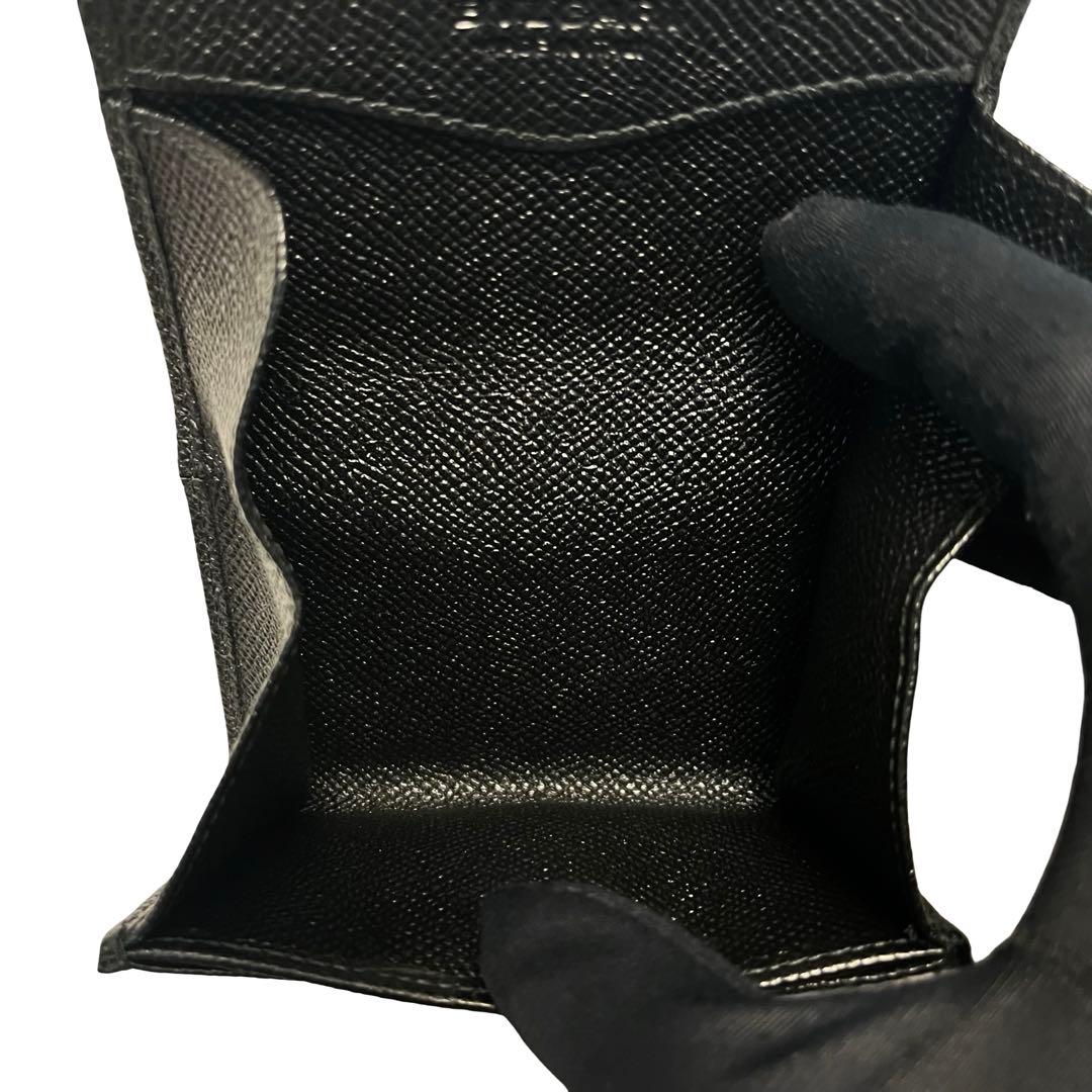 未使用級✨ブルガリ ケース ミニ財布 ロゴクリップ レザー ブラック 黒