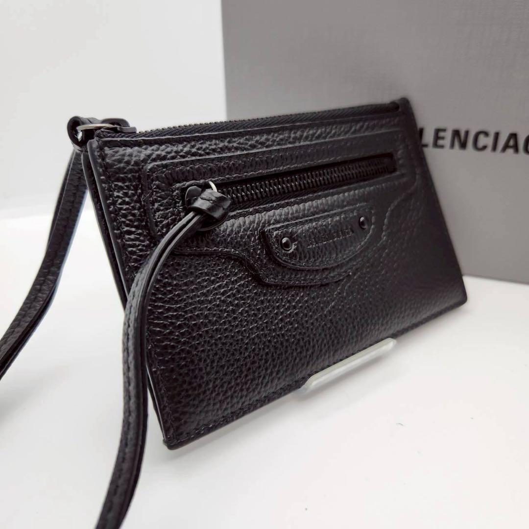 極上美品 バレンシアガ ケース カードケース 小銭入れ レザー 黒