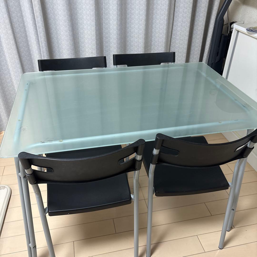 【直接引渡し限定】IKEA ガラスダイニングテーブルセット