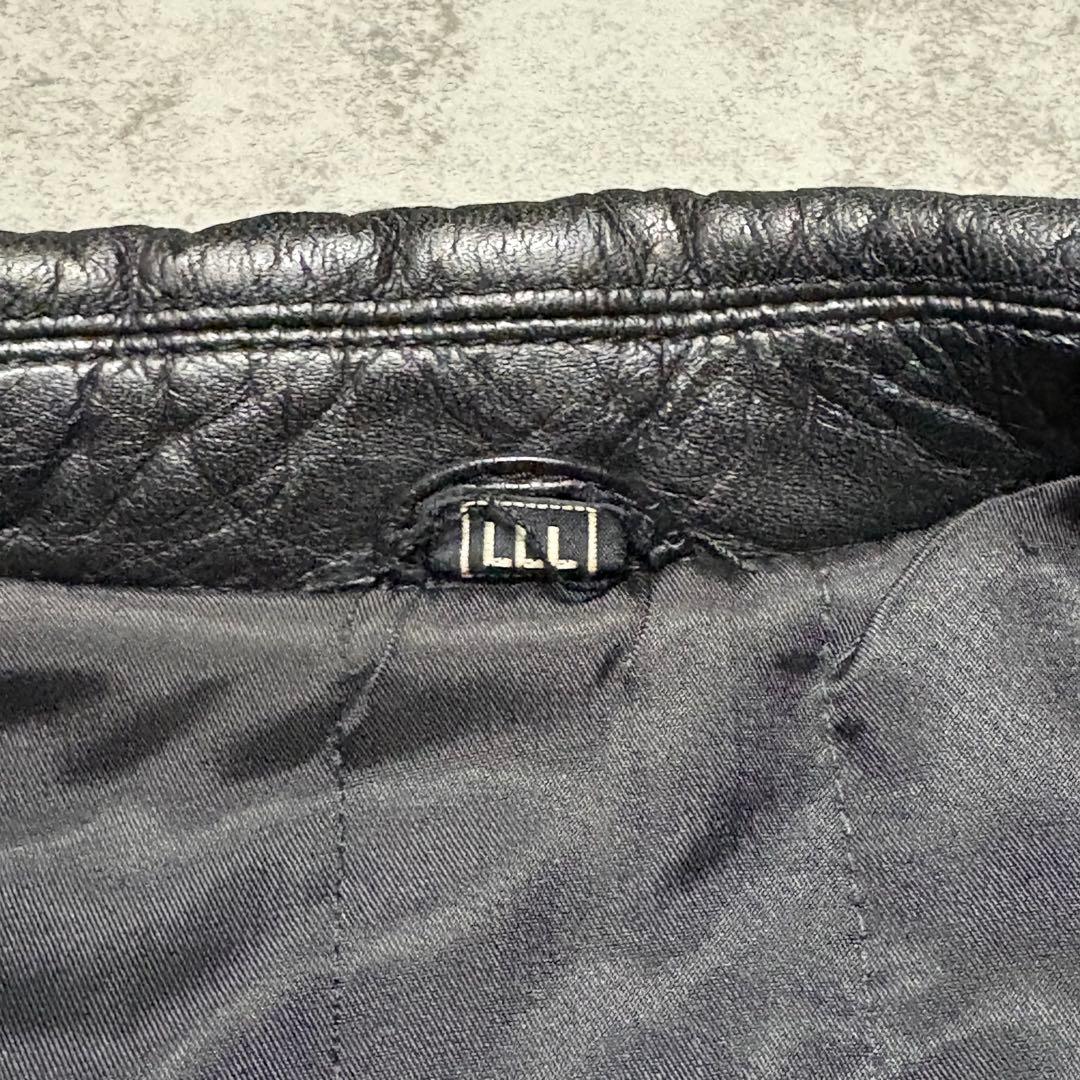 【vintage】レザージャケット　ブルゾン　3 L ゆったり　牛革　薄手　黒