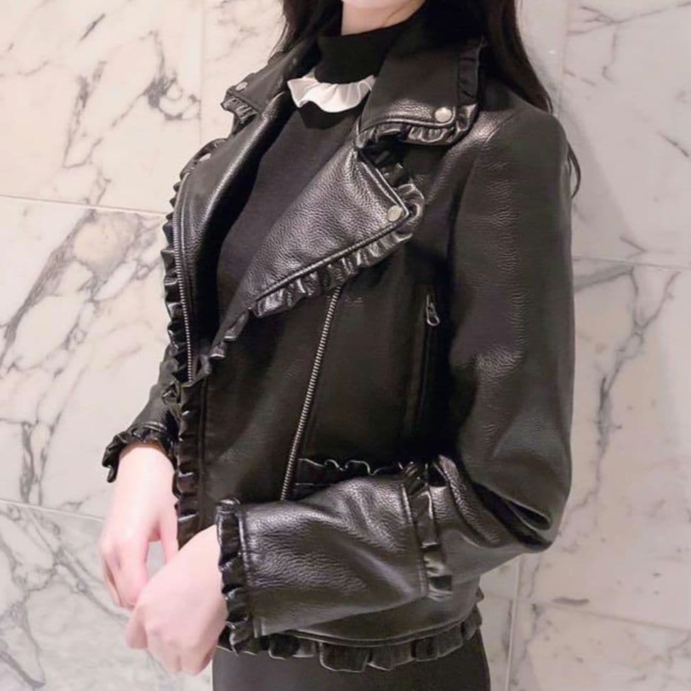 JILTU petit frill leather jacket ライダース