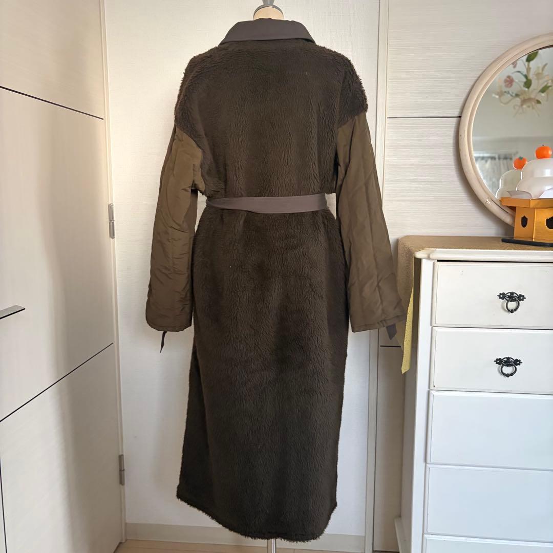 E*o様 美品CLANE 安達祐実さん着リバーシブルミリタリーロングコート1モカ