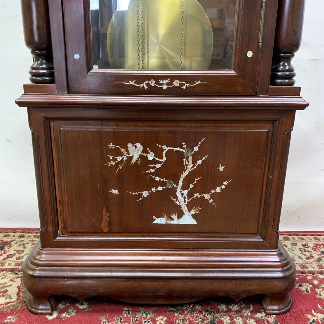 置時計 大型 クラシック 木製柱時計 月相表示付き ホールクロック