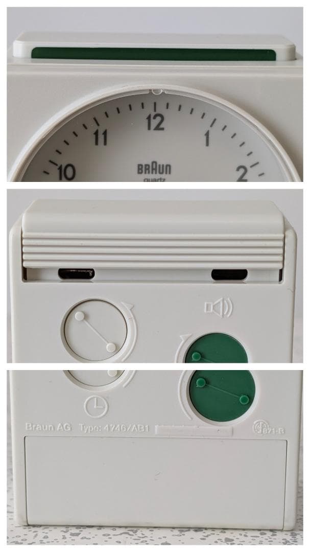 80s ビンテージ BRAUN AB1 4746 アラームクロック 希少 オフ白