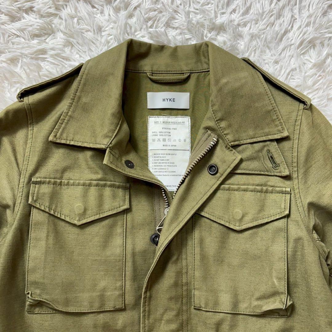 美品　ハイク　ミリタリージャケット　レギュラーフィット　オリーブグリーン　2