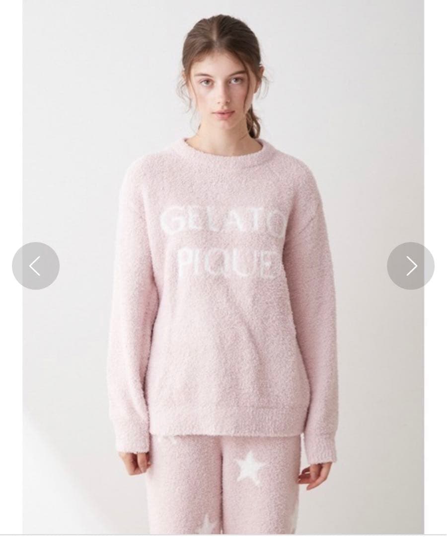 美品　限定品　ジェラートピケ 星柄　上下セットアップ　パジャマ　ピンク　もこもこ