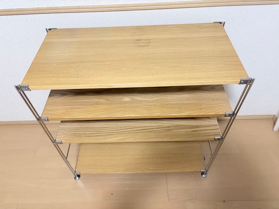 【無印良品】無印ステンレスユニットシェルフ　オーク材棚セット