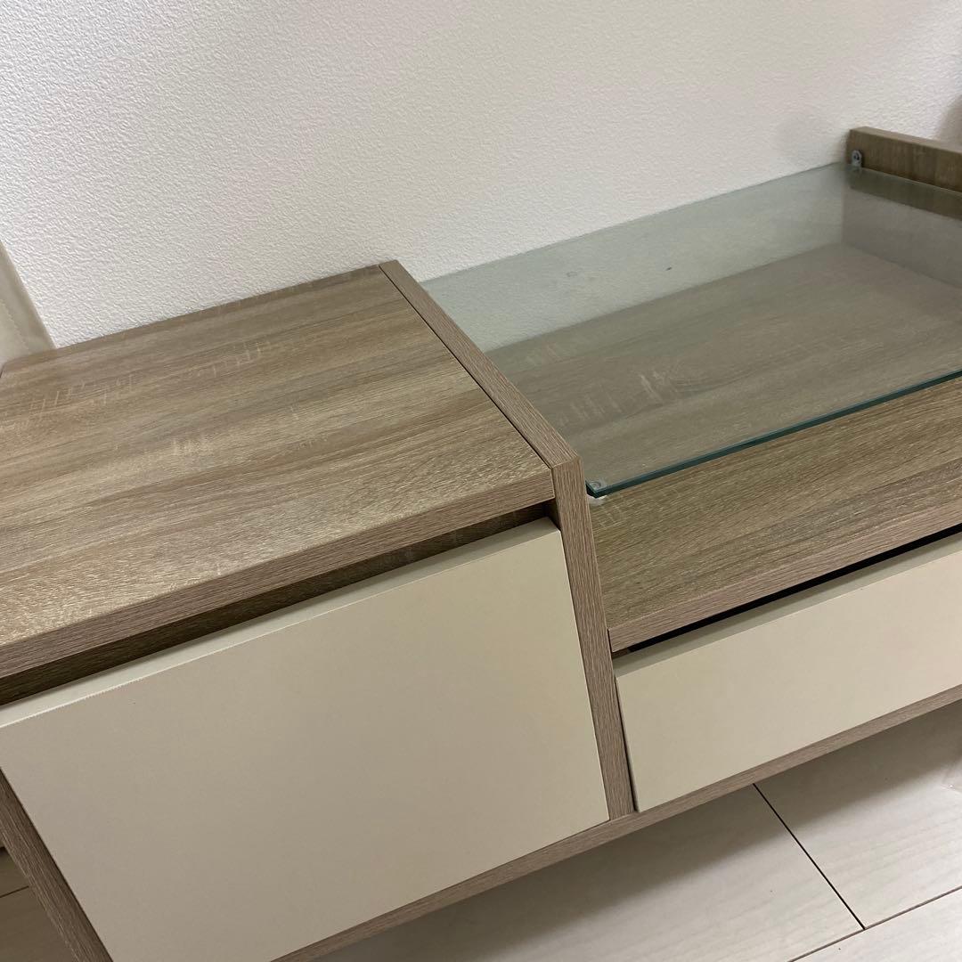 取りにきてくださる方限定 収納付きガラス天板センターテーブル