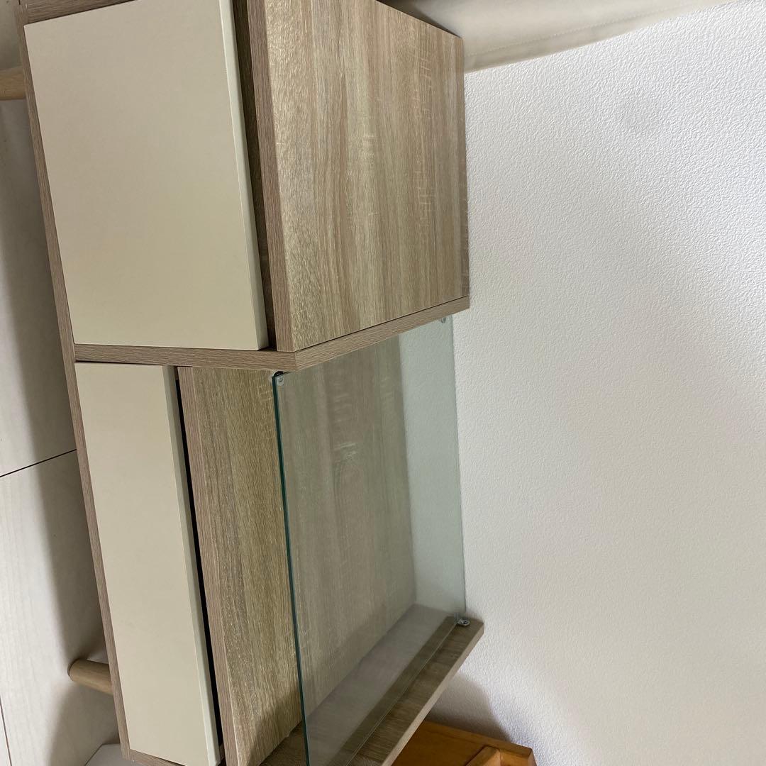 取りにきてくださる方限定 収納付きガラス天板センターテーブル