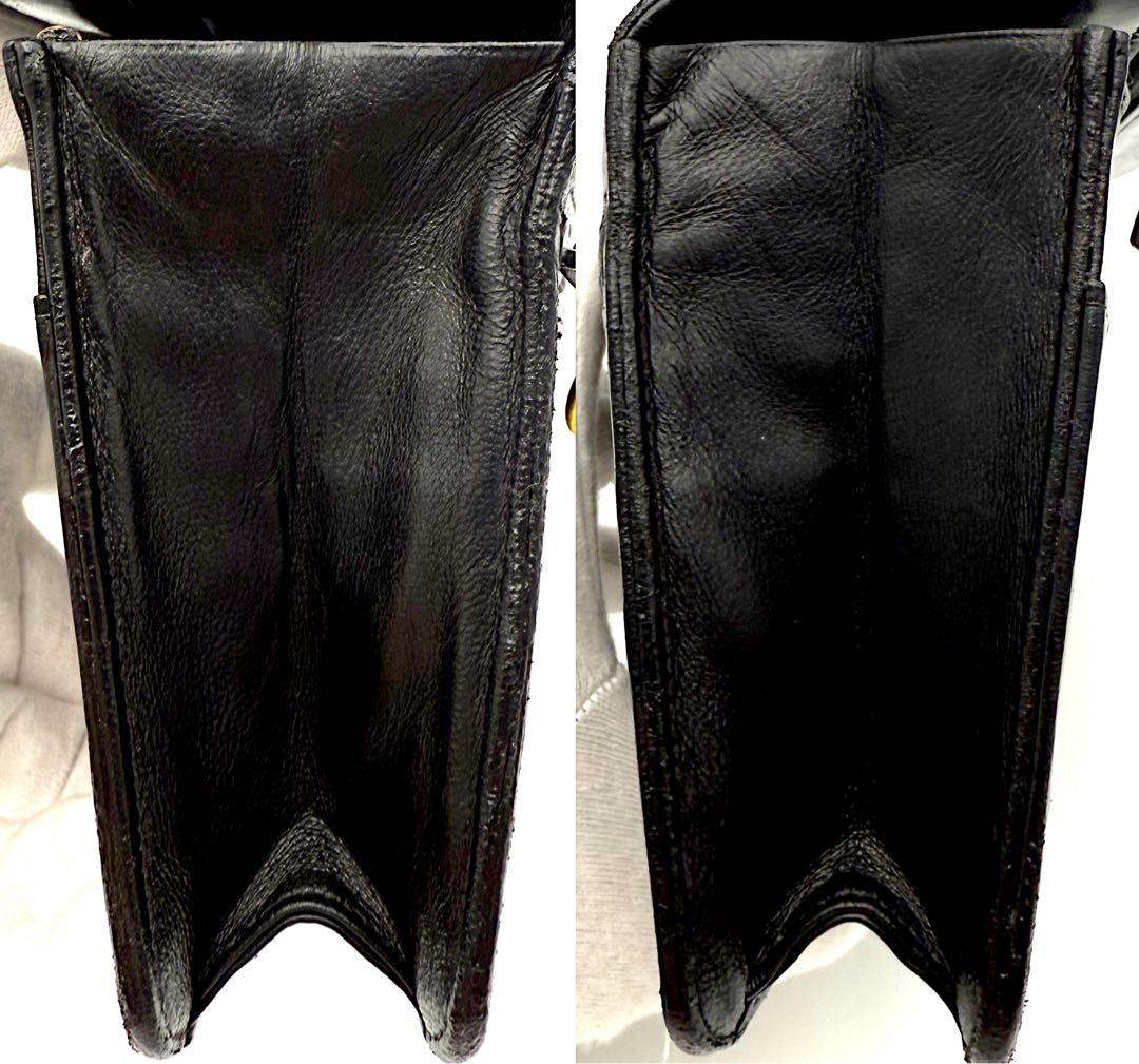 CHANEL 二つ折り ラムスキン デカココ 財布 ブラック　チェーン付