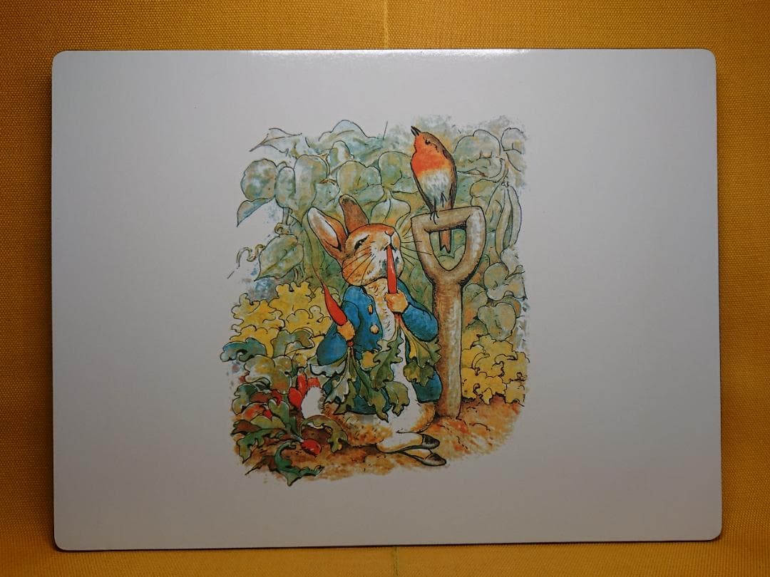 【美品】ピーターラビット　マット　木製　イギリス　置物　インテリア　A1464