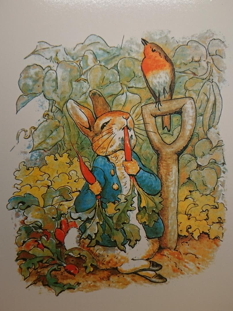 【美品】ピーターラビット　マット　木製　イギリス　置物　インテリア　A1464