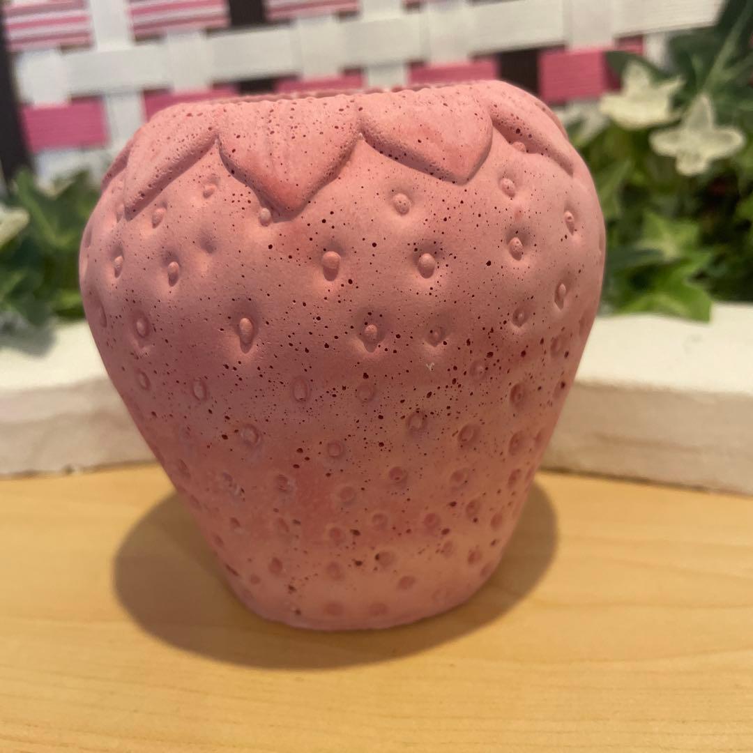 442★strawberry モルタル雑貨　（お任せ植物付き）486