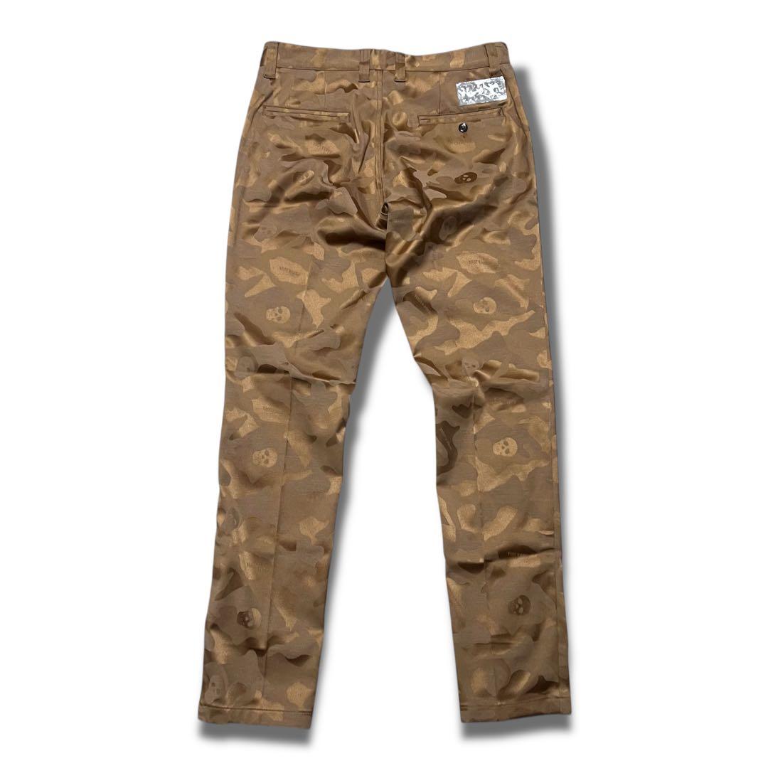 美品 定番 人気 MARK&LONA ロゴ カモフラ ロングパンツ M ブラウン