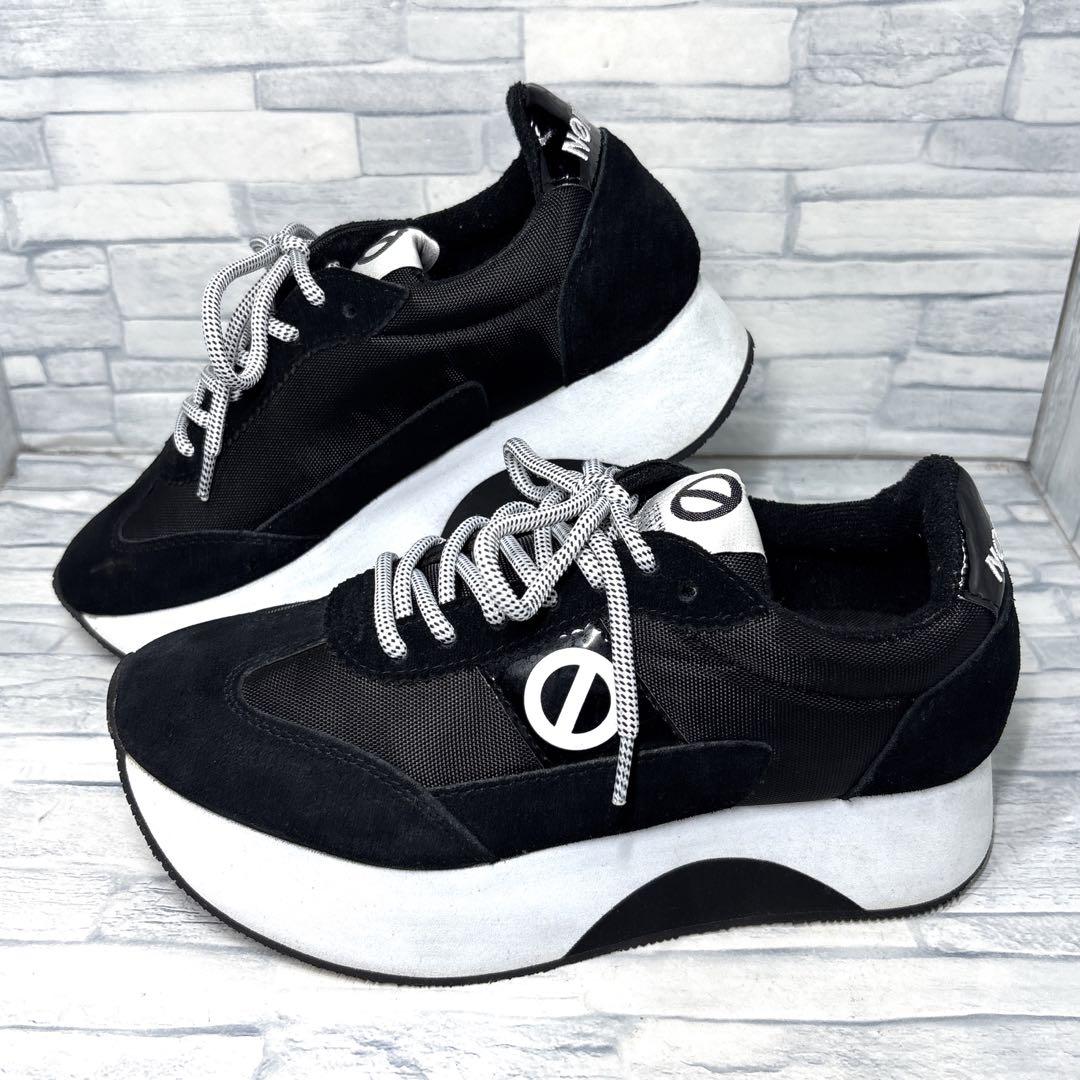 ✨美品✨ノーネーム 厚底スニーカー フレックスジョガー ブラック 23cm