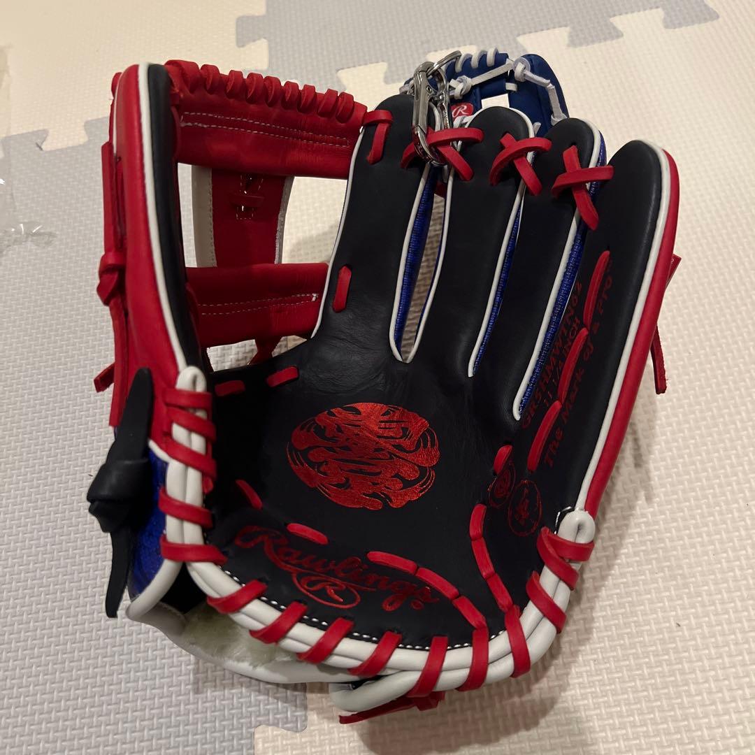 新品　Rawlings 軟式グローブ ネイビーカーレット　内野手用　大人　右投げ