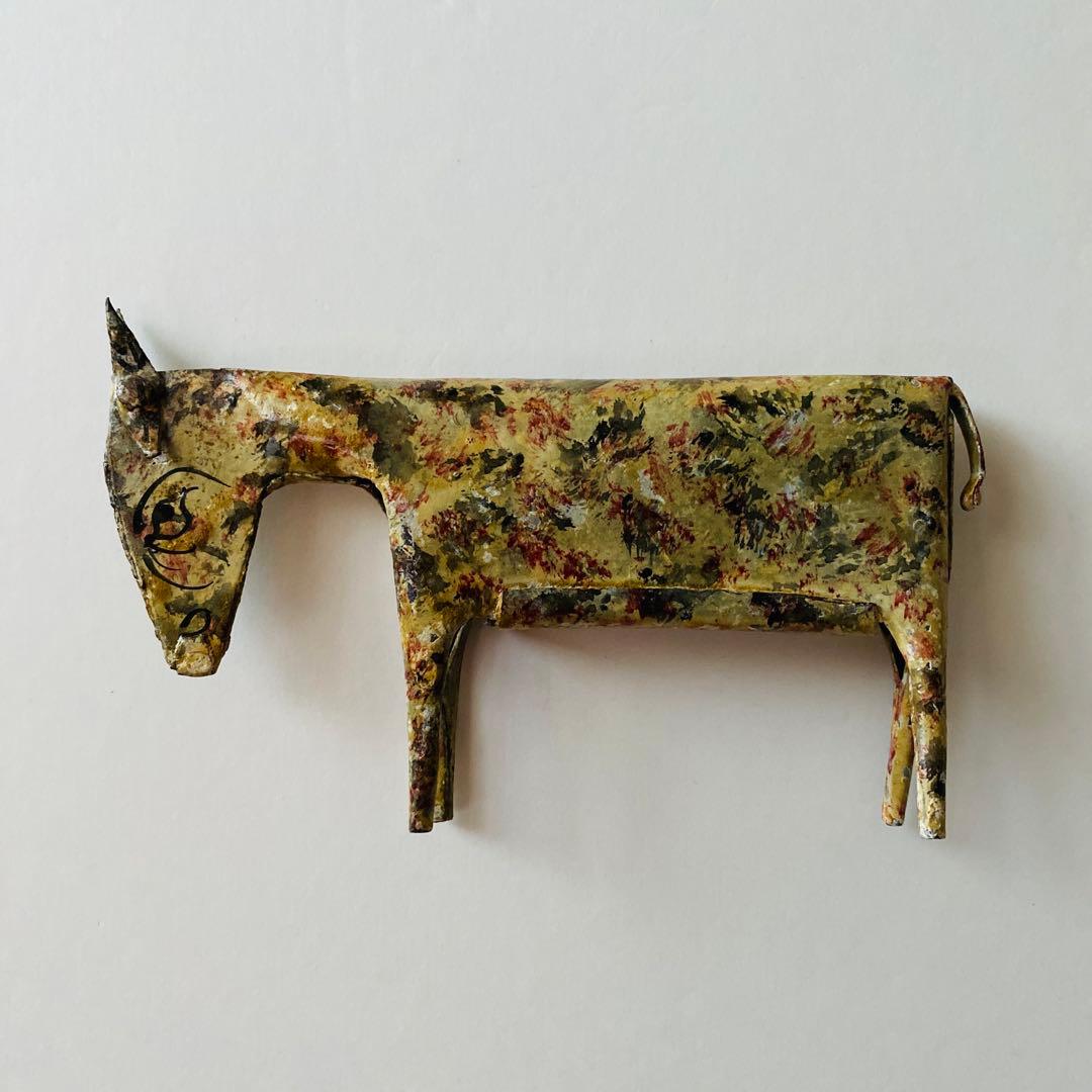 ヤギの置物　ブリキ　アンティーク