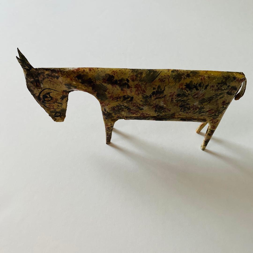 ヤギの置物　ブリキ　アンティーク