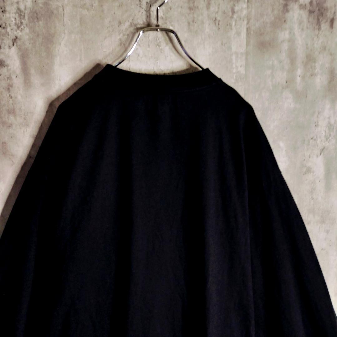 バレンシアガ スライムロゴ グラフィック オーバーサイズ 長袖Tシャツ 黒 L