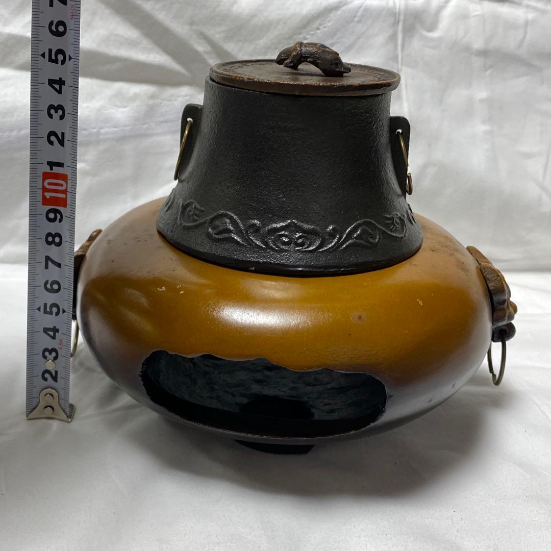 唐銅 鬼面風炉釜　コレクション用