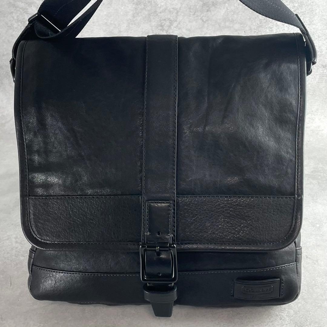 高級　COACH コーチ　メッセンジャーバッグ　レザー　フラップ　70487