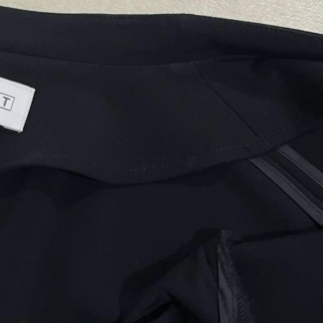 PLST プラステ 洗える パンツスーツ ノーカラー セットアップ 黒 S