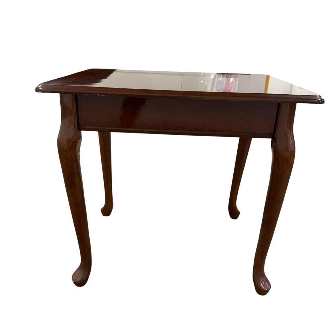 アンティーク調 猫脚 サイドテーブル 引き出し付