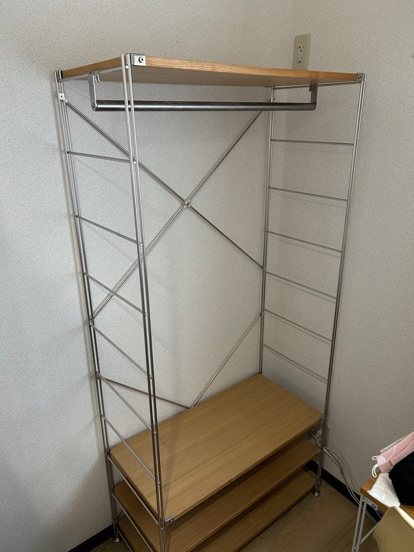 【無印良品】ステンレスユニットシェルフ・オーク材・ワードローブセット