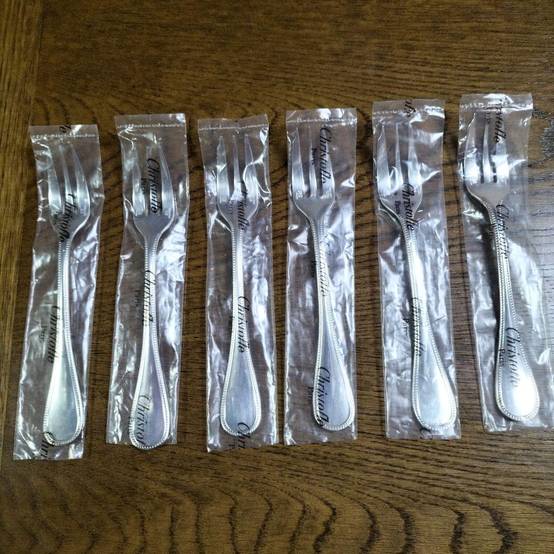 Christofle クリストフル　ケ―キフォ―ク　6本セット　パ―ル【 美品】