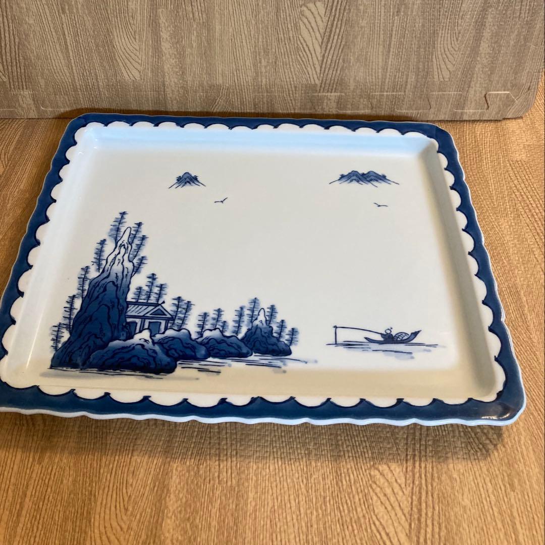 古伊万里　染付　呉須　天舞鶴紋　江戸時代　大皿　九谷焼・輪島塗り好きにも