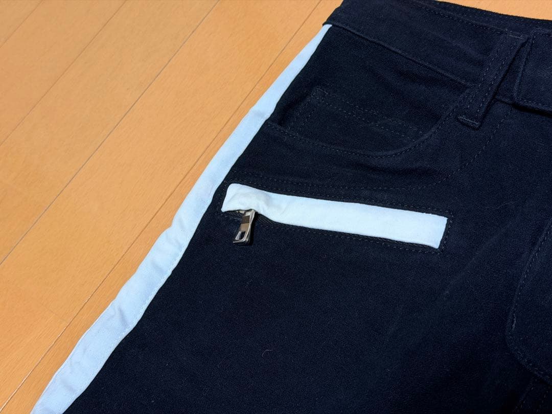 BALMAIN バルマン　サイドラインバイカーパンツ　ブラック　28