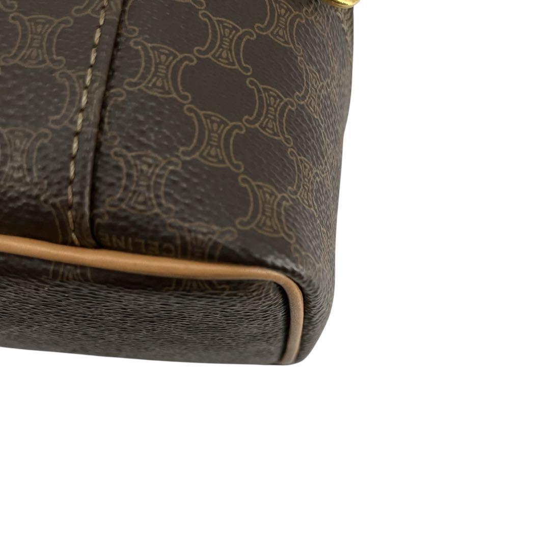 セリーヌ　バニティバッグ　チェーン　マカダム柄　トリオンフ　化粧ポーチ　PVC