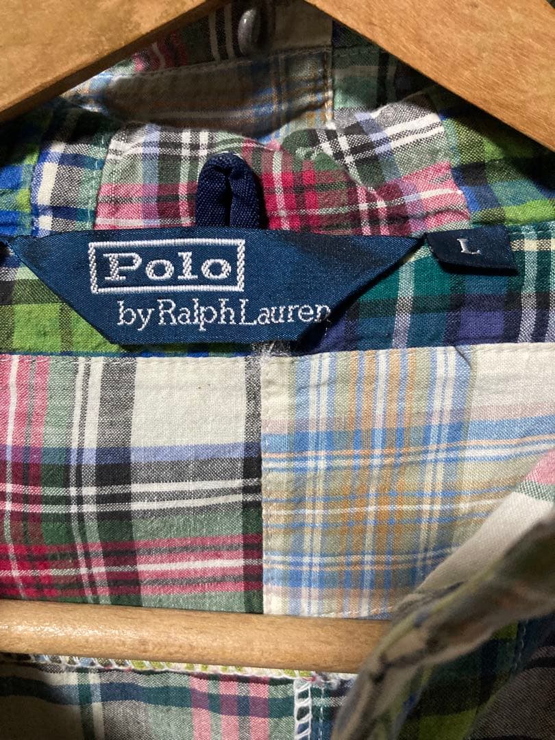 90's製 Polo by Ralph Lauren パッチワークパーカ 短丈