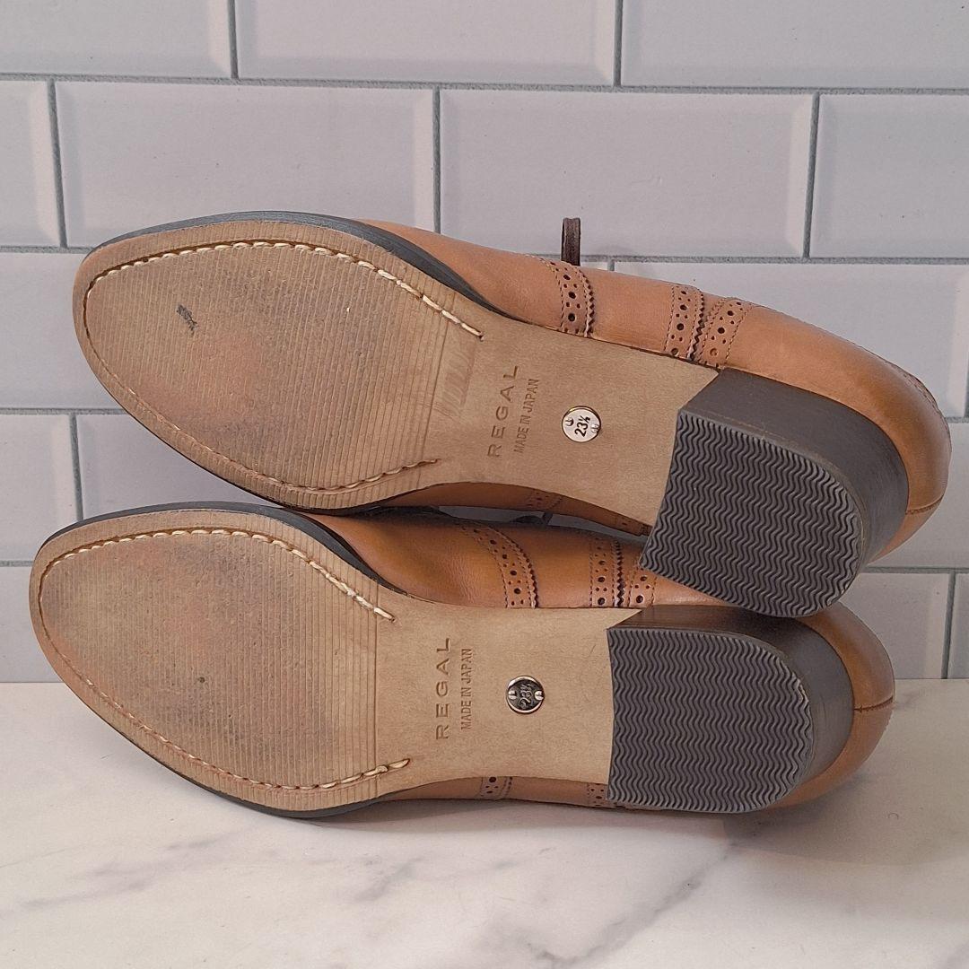 【良品】 REGAL リーガル ウイングチップ ヒールパンプス 23.5 牛革